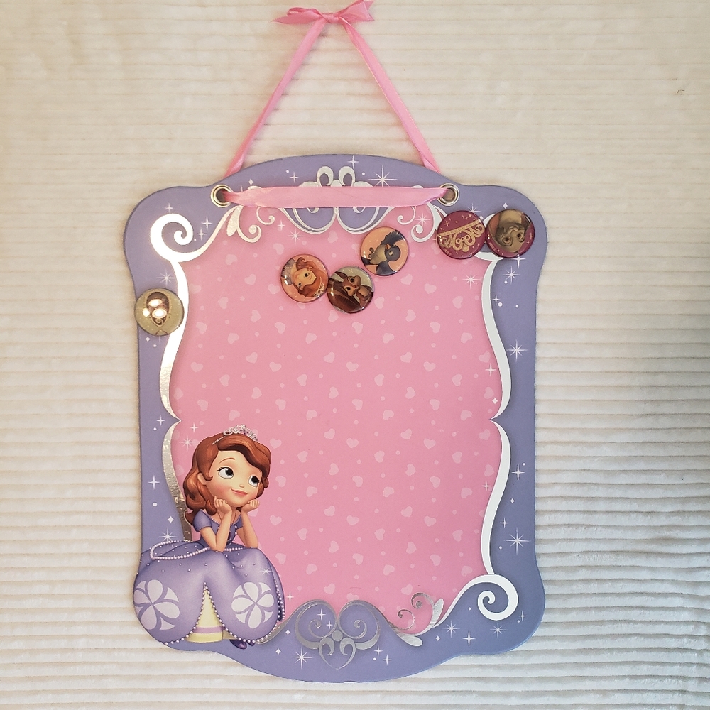 Disney Sofia The First Pink & Purple Themed Hanging Magnet Memo Board - Picture 3 of 14